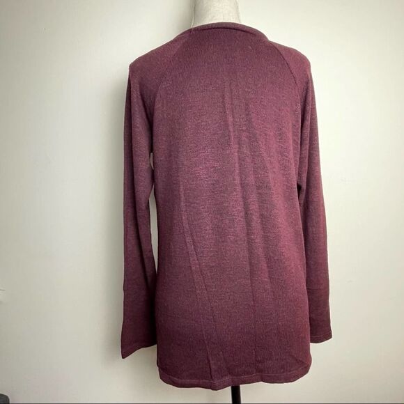 American Eagle Outfitters Solid Maroon Red V Neck Viscose Blend Sweater size M - Picture 7 of 11